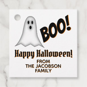 Étiquettes Cadeau Boo ! Joyeux Fantôme d'Halloween