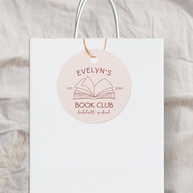 Étiquettes Cadeau Book Club Bookish Hand Drake Bachelorette Party (Book Club Bookish Hand Drawn Bachelorette Party Favor Tags)