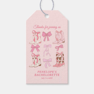 Étiquettes-cadeau Boots and Bows Rose Girl Bachelorette Party