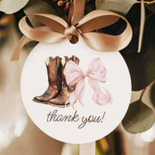 Étiquettes Cadeau Boots ou Bows Genre Révéler Merci