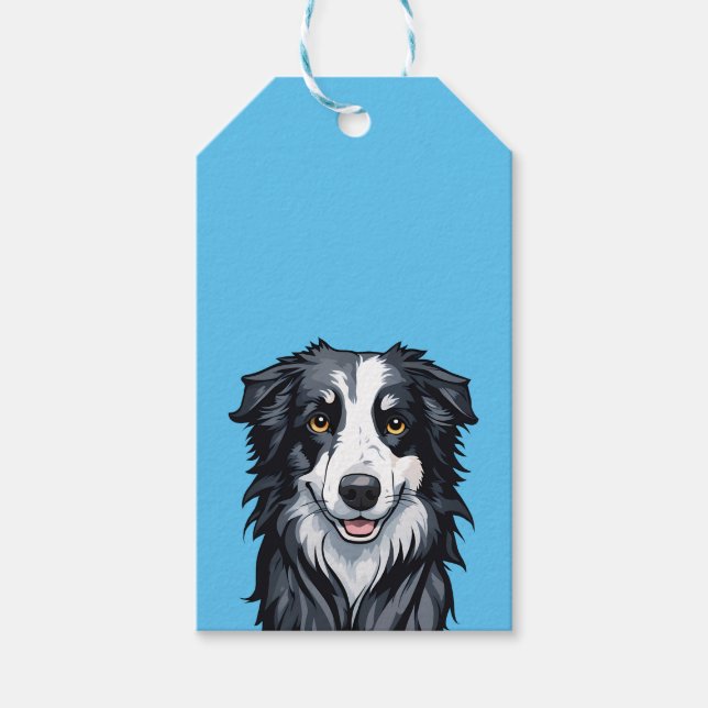 Étiquettes-cadeau Bordure Collie (Devant)