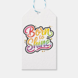 Étiquettes-cadeau Born to Shine Pride | LGBTQ Rainbow Quote Art 