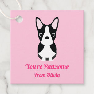 Étiquettes Cadeau Boston Terrier Chien Saint-Valentin
