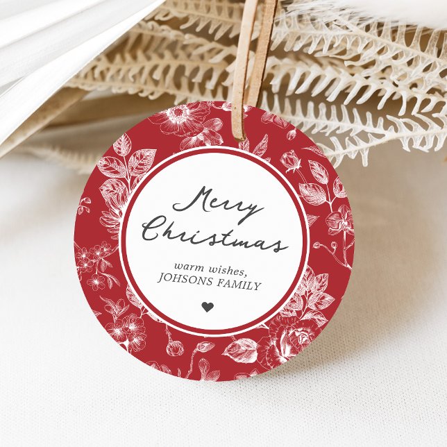Étiquettes Cadeau Botanical Christmas (Christmas Family Holiday Favor Tags)