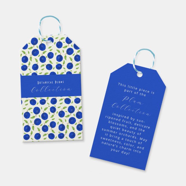 Étiquettes-cadeau Botanical Plums Collection Ivory (Créateur téléchargé)
