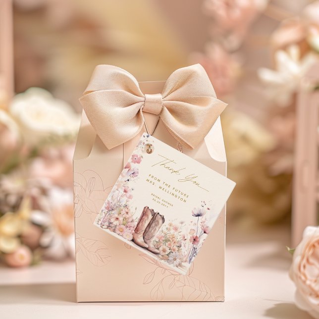 Étiquettes Cadeau Bottes et bulles Fête de mariage champêtre de cowg (Créateur téléchargé)
