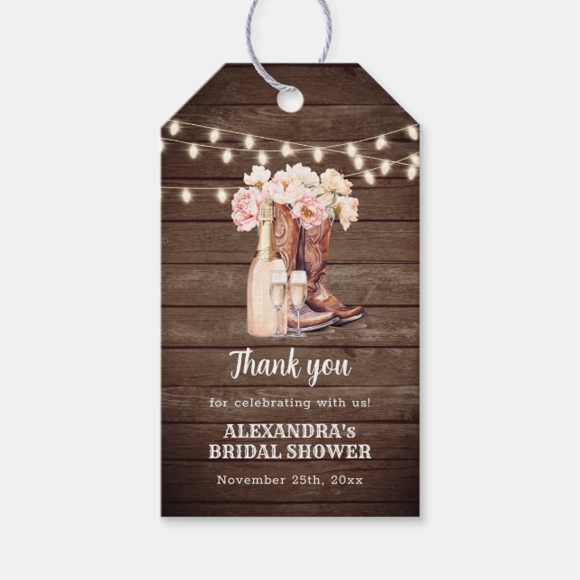 Étiquettes-cadeau Bottes Russe FÊTE DES MARIÉES de Merci Cowgirl (Devant)
