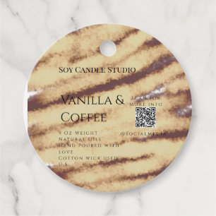Étiquettes Cadeau Bougie de soja vanille ajouter QR businesInvitatio