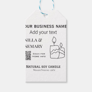 Étiquettes-cadeau Bougie de soy entreprise ajouter q r code nom d'en
