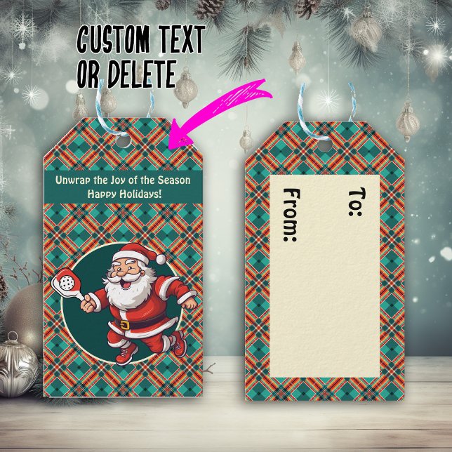 Étiquettes-cadeau Boule de Noël 🎅 personnalisable (Customizable gift tags for pickleballers)