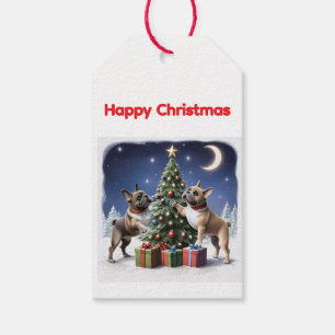 Étiquettes-cadeau Bouledogue français arbre de Noël Noël