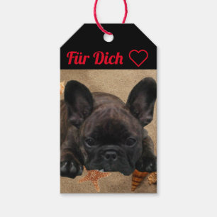 Étiquettes-cadeau Bouledogue français au bord de la mer French Bulld