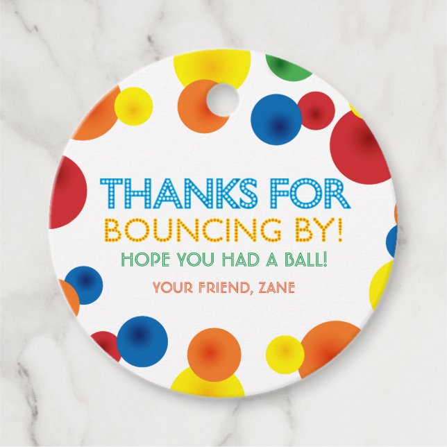 Étiquettes Cadeau Bouncy Ball Anniversaire Round Faver Stickers (Devant)