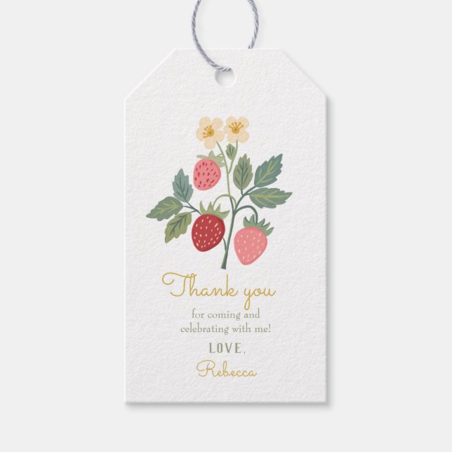 Étiquettes-cadeau Bouquet de fraises sucrées (Devant)