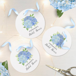 Étiquettes Cadeau Bouquet de mariage d'hortensia bleu floral Fête de