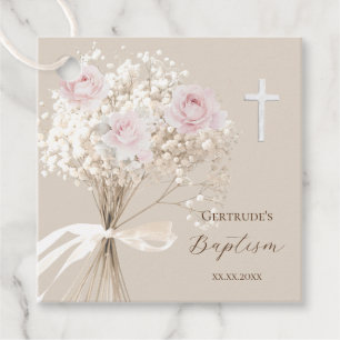 Étiquettes Cadeau Bouquet délicat de baptême 