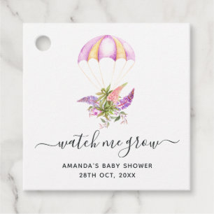 Étiquettes Cadeau Bouquet floral Baby shower parachute Merci