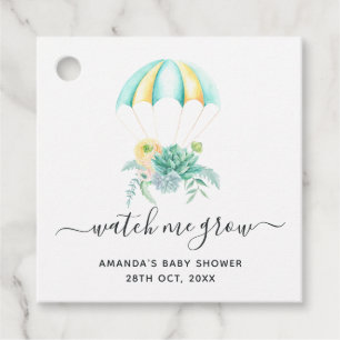Étiquettes Cadeau Bouquet floral Baby shower parachute Merci