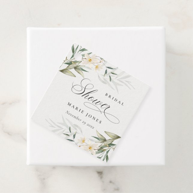 Étiquettes Cadeau Bouquet Floral de Verdure Blanc Rustique pour Mari (En situation)