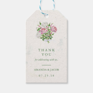 Étiquettes-cadeau Bouquet floral élégant Merci