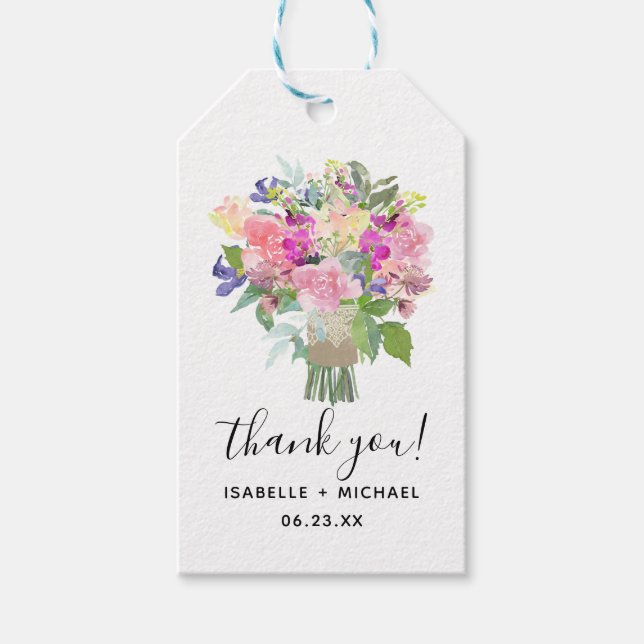 Étiquettes-cadeau Bouquet nuptiale Favour Tags (Devant)