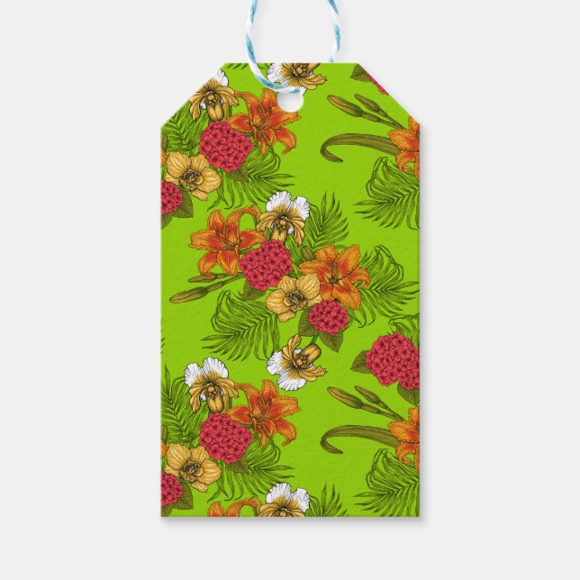 Étiquettes-cadeau Bouquet tropical (Devant)