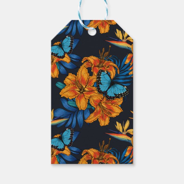 Étiquettes-cadeau Bouquet tropical (Devant)