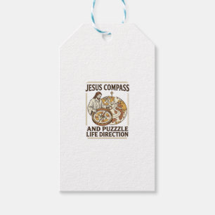 Étiquettes-cadeau Boussole Jésus et casse-tête Direction de vie Jésu