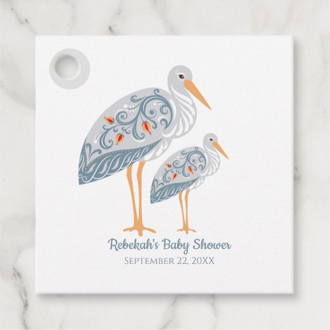 Étiquettes Cadeau Boutique d'art populaire Whimsical | BABY SHOWER (Devant)
