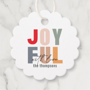 Étiquettes Cadeau Boutique de Noël colorée et joyeux