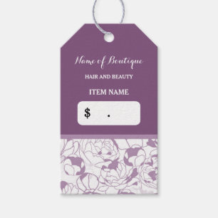 Étiquettes-cadeau Boutique moderne violet floral Girly Prix Tags