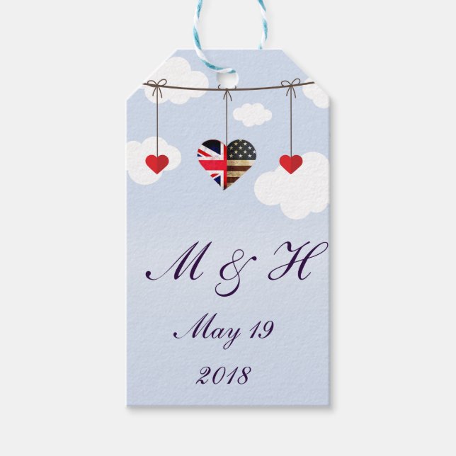 Étiquettes-cadeau Boutiques cadeaux de la fête royale de mariage (Devant)