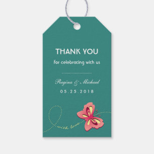 Étiquettes-cadeau Bouton Bleu turquoise Mariage Fête Favoriser Gift