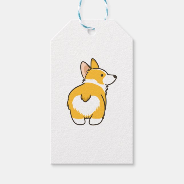 Étiquettes-cadeau Bouton Coeur Corgi (Devant)
