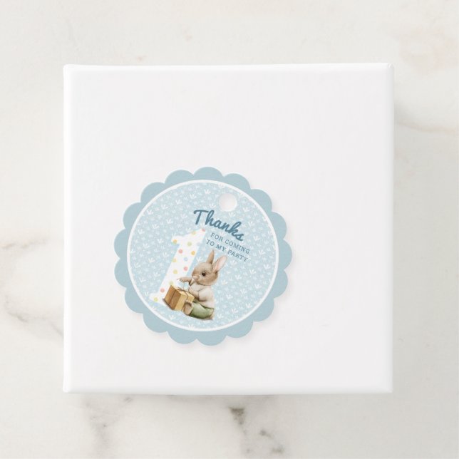 Étiquettes Cadeau Bouton mignon premier anniversaire Favoriser Tags (En situation)