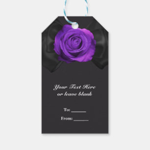 Étiquettes-cadeau Bow en ruban noir et Rose violet N'IMPORTE QUELLE 