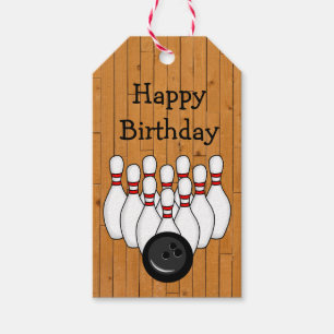 Étiquettes-cadeau Bowling à thème Anniversaire à et de