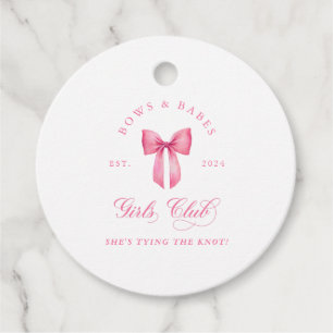 Étiquettes Cadeau Bows and Babes Girls Club Bachelorette