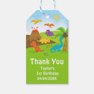 Étiquettes-cadeau Boy Dinosaures Anniversaire Merci de fête Tags cad