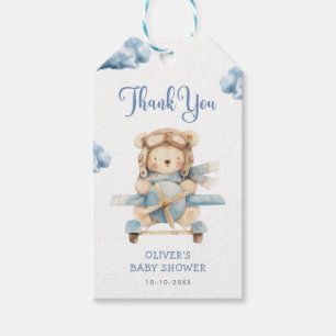 Étiquettes-cadeau Boy Teddy Bear Baby shower Merci Tags cadeaux