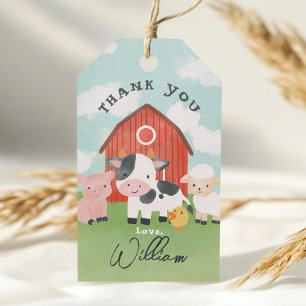 Étiquettes-cadeau Boys Farm Animal Barnyard Anniversaire Favoriser