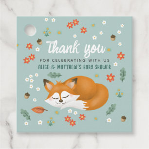 Étiquettes Cadeau Boys mignon bois Fox Baby shower Merci