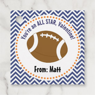 Étiquettes Cadeau Boys Valentines's Day Cadeaux Tags Football Sports