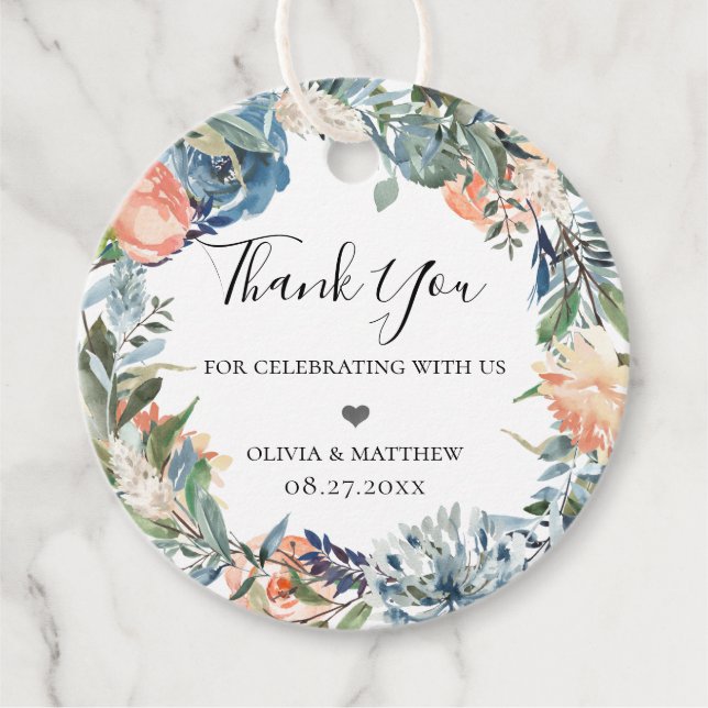 Étiquettes Cadeau Bracelet bleu ardoise (Devant)