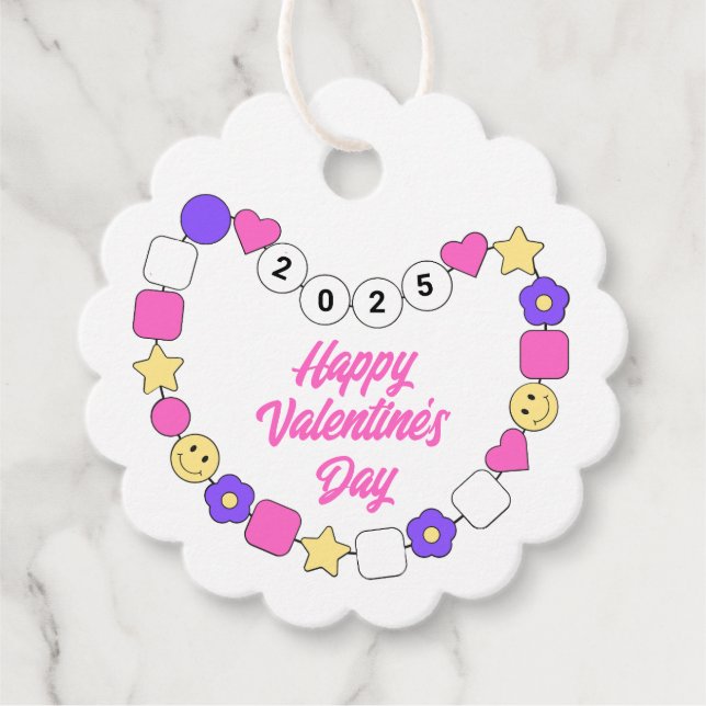Étiquettes Cadeau Bracelet d'amitié Bejeweled Valentine's Day (Devant)