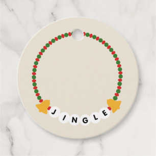 Étiquettes Cadeau Bracelet d'amitié Jingle Bells Noël