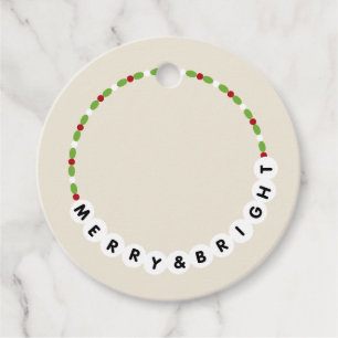 Étiquettes Cadeau Bracelet d'amitié Joyeux et Noël brillant