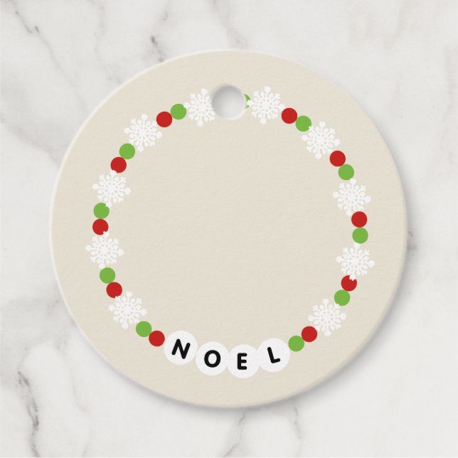 Étiquettes Cadeau Bracelet d'amitié Noel Noël (Devant)