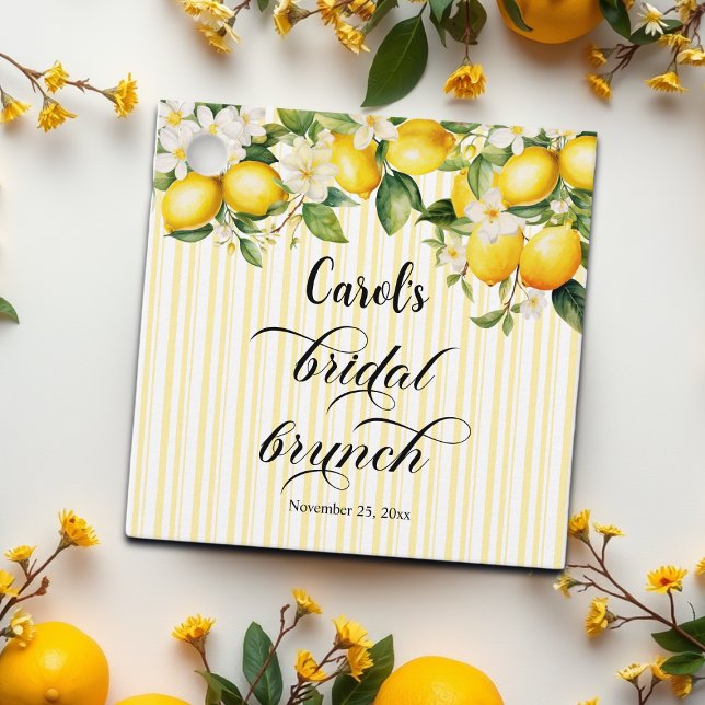 Étiquettes Cadeau Branche de citron Méditerranée Brunch de mariage e (Créateur téléchargé)