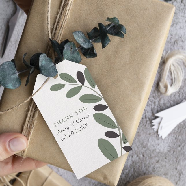 Étiquettes-cadeau Branche d'olive Merci méditerranéen mariage (Créateur téléchargé)